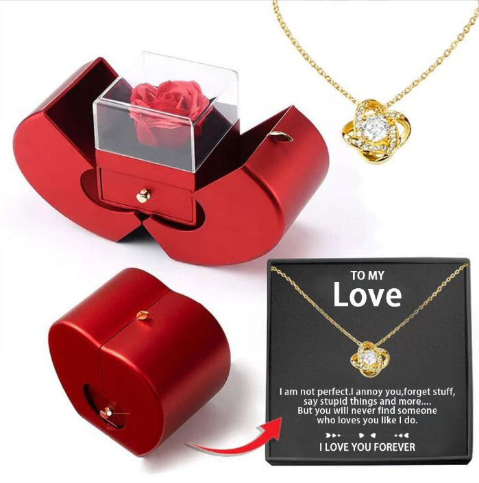 Eternal Rose Gift Box with Hidden Necklace